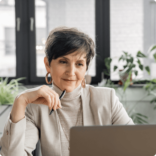 Woman working on computer