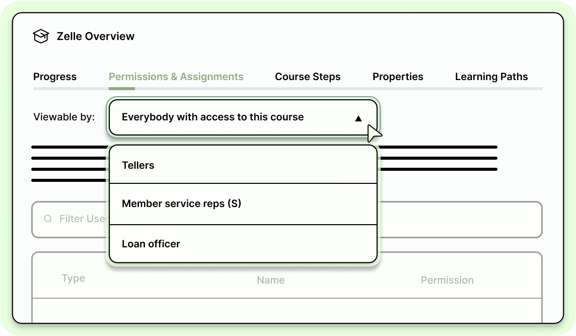 Assign courses to specific users