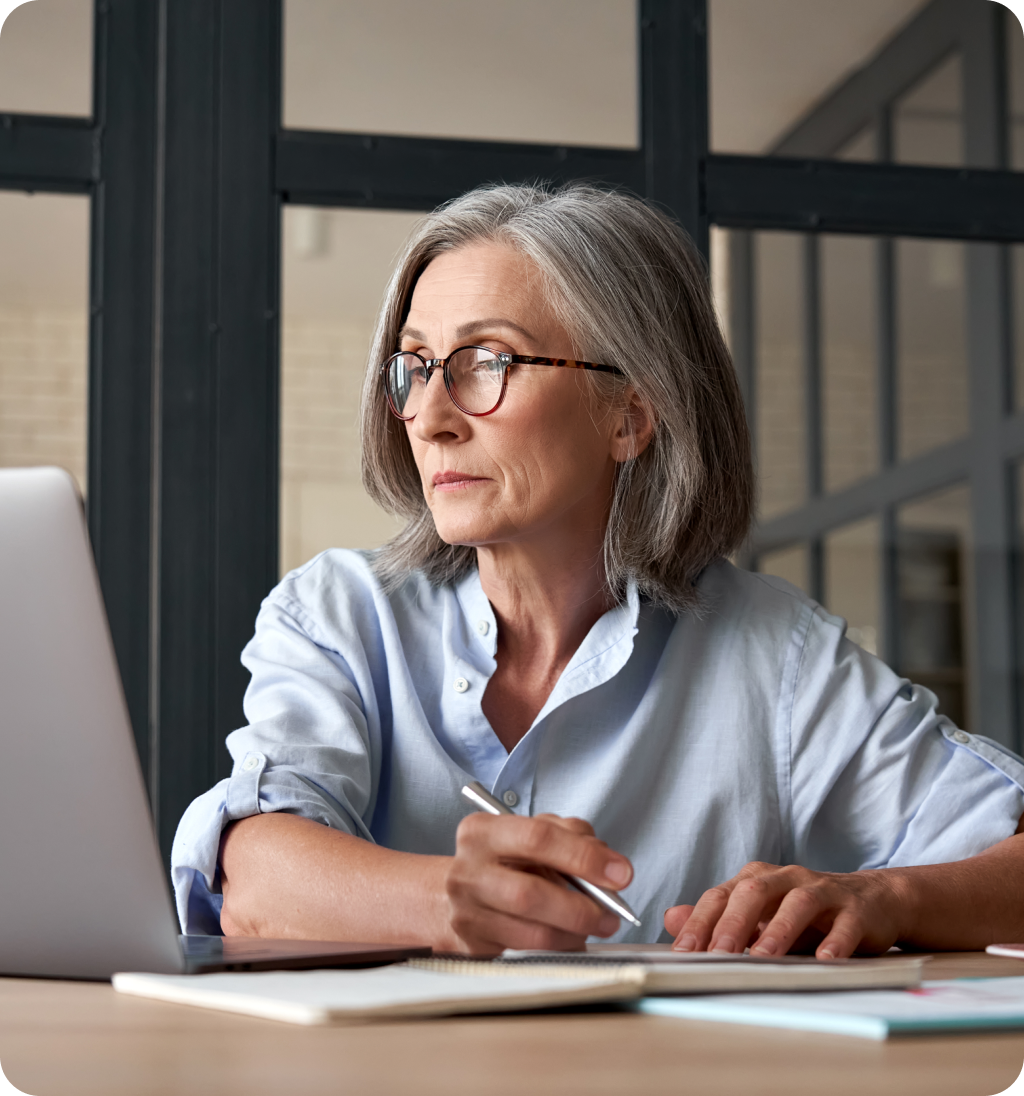 Woman working on her job