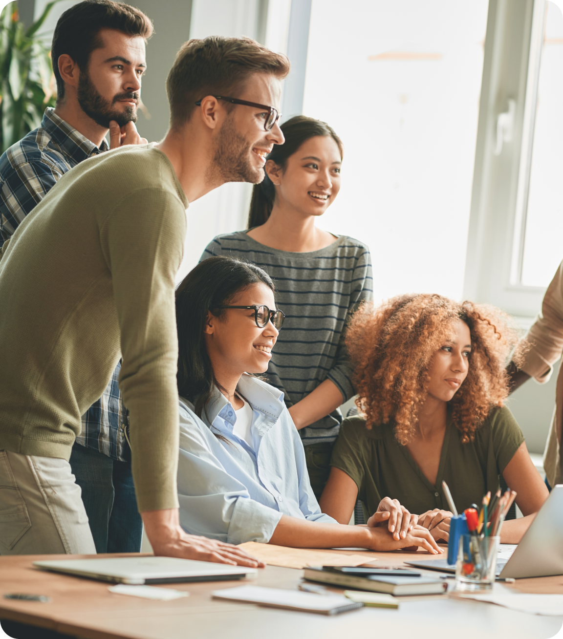 Group of employees working