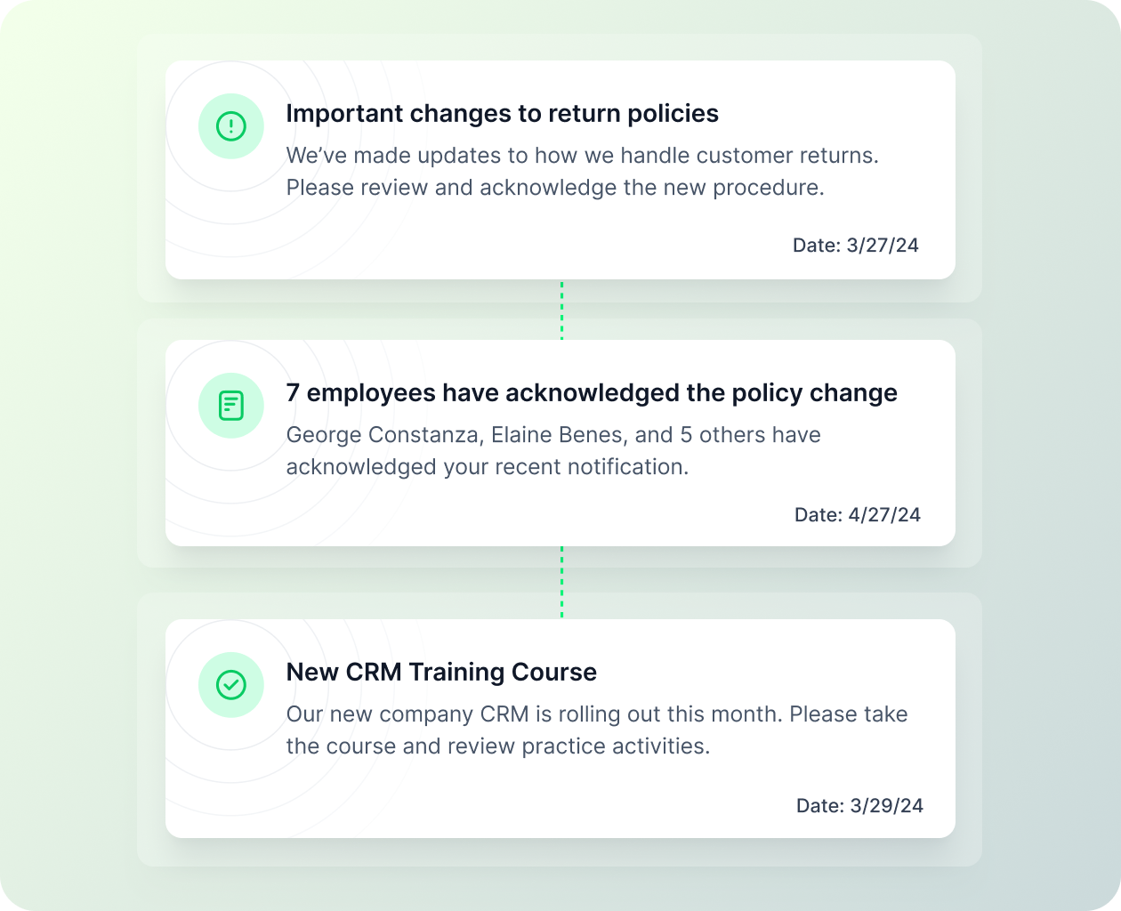 Changes in policies and procedures UI