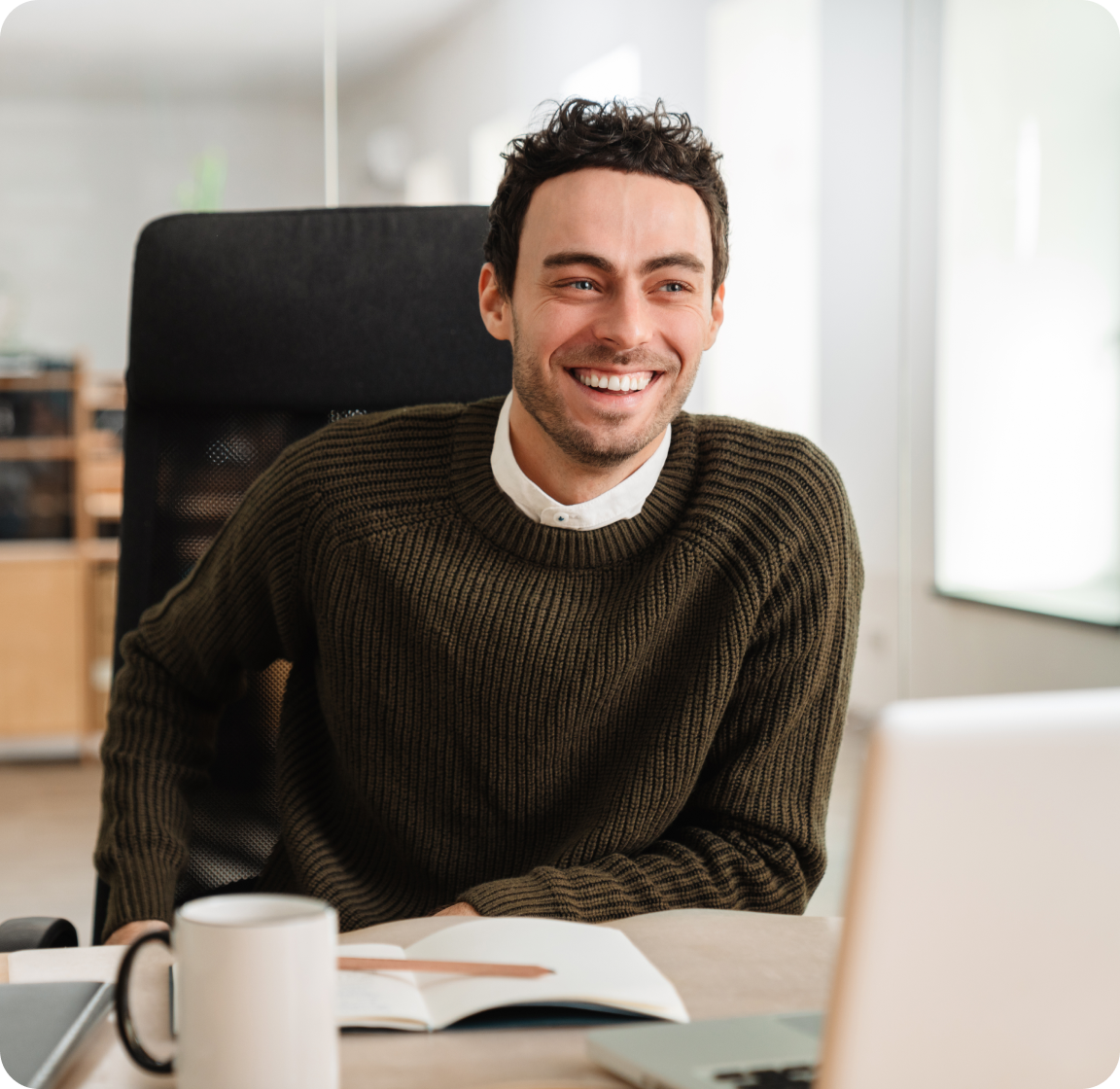 Man working at his desk