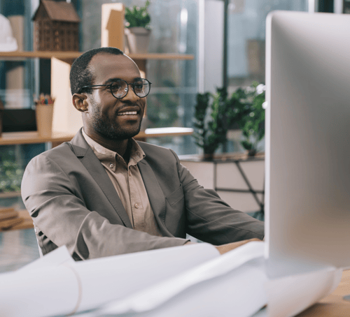 Man working at computer in office