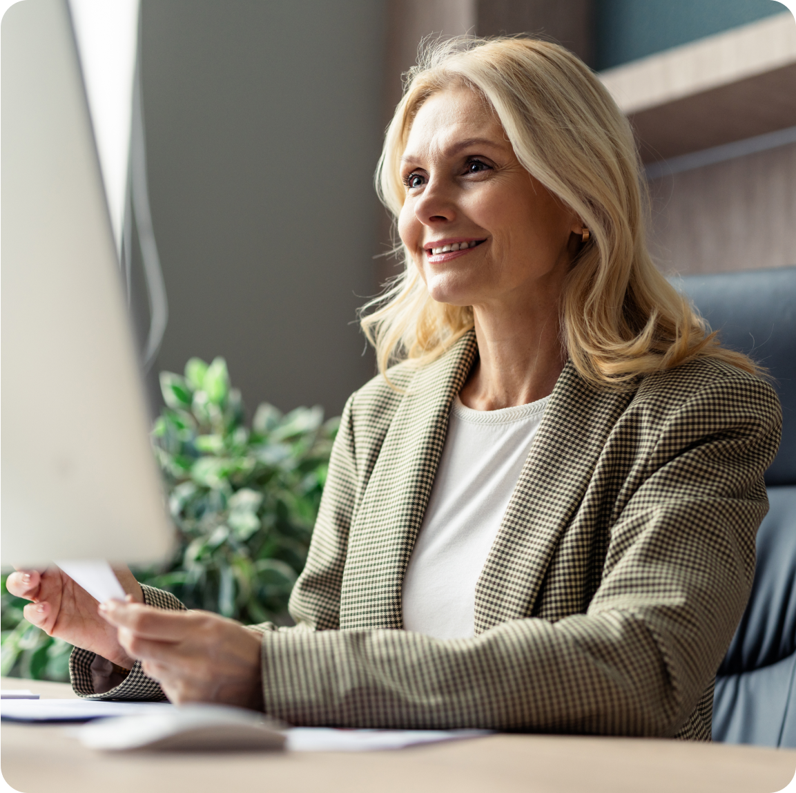 Woman working at computer