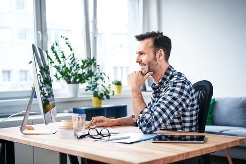 Employee at computer